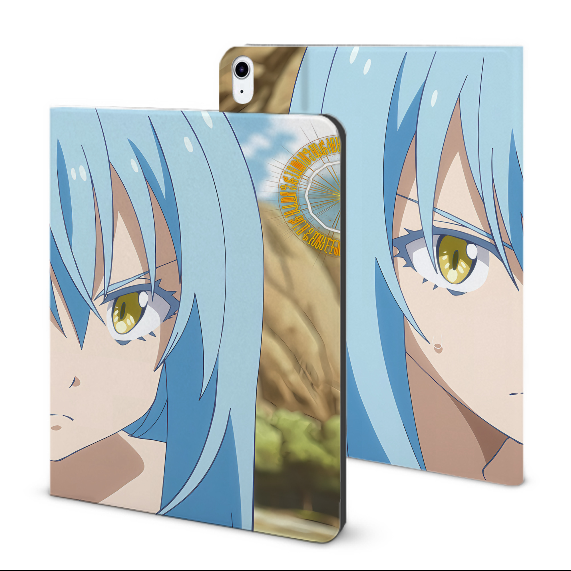 （画像用） 転スラ Regarding Reincarnated to Slime IPad ケース ブック型 PUレザー TPU 耐衝撃 軽量 薄型 ペン収納なし 全面保護 IPad 各モデル対応